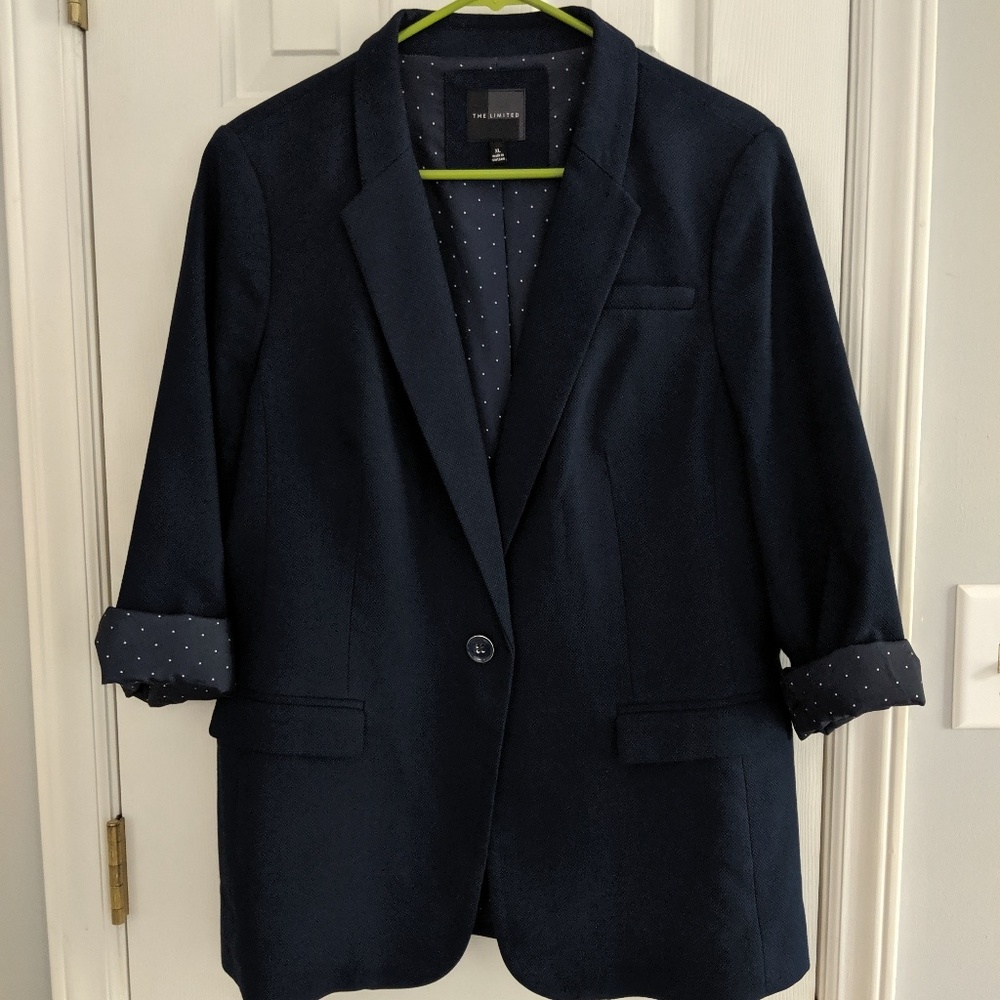 Business casual professional Navy blue blazer